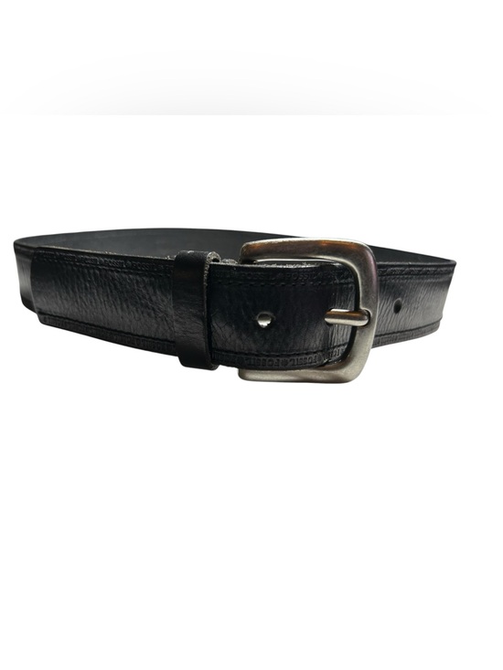 Fossil Accessories - Fossil Black Leather Belt with Brushed Silver Buckle Size M